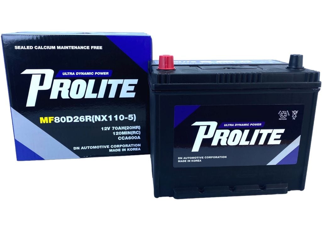Bình ắc quy Ô tô NGOẠI NHẬP - Prolite 80D26R  12V - 70Ah