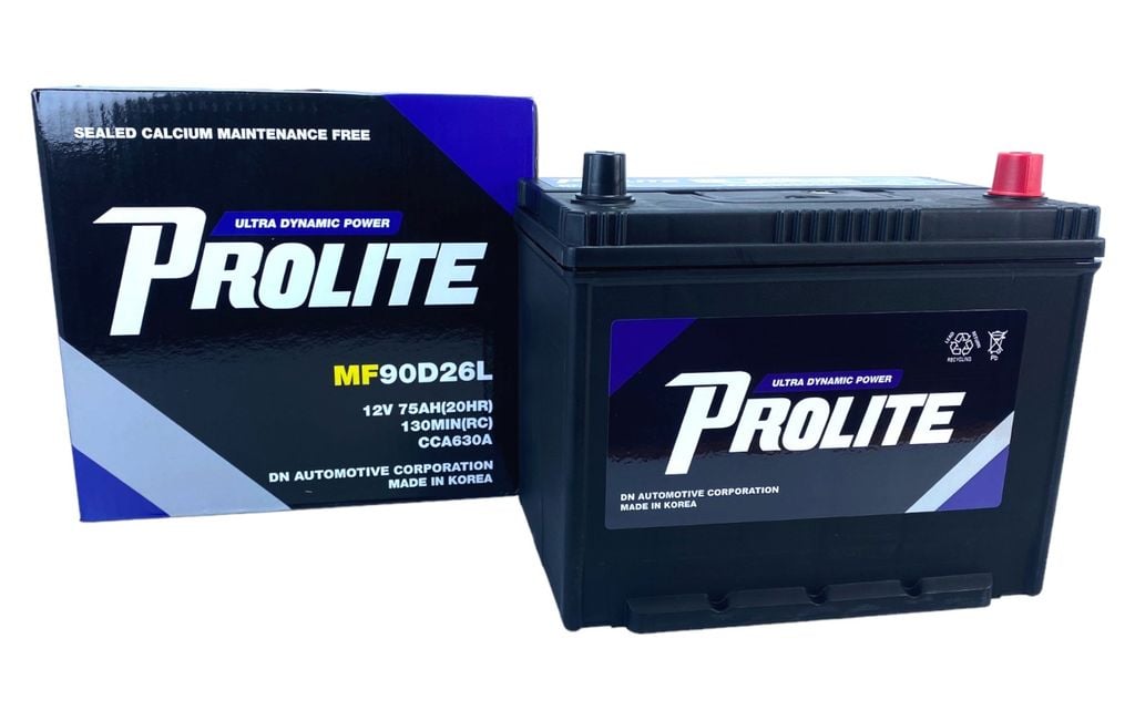 Bình ắc quy Ô tô NGOẠI NHẬP - Prolite 90D26L  12V - 75Ah