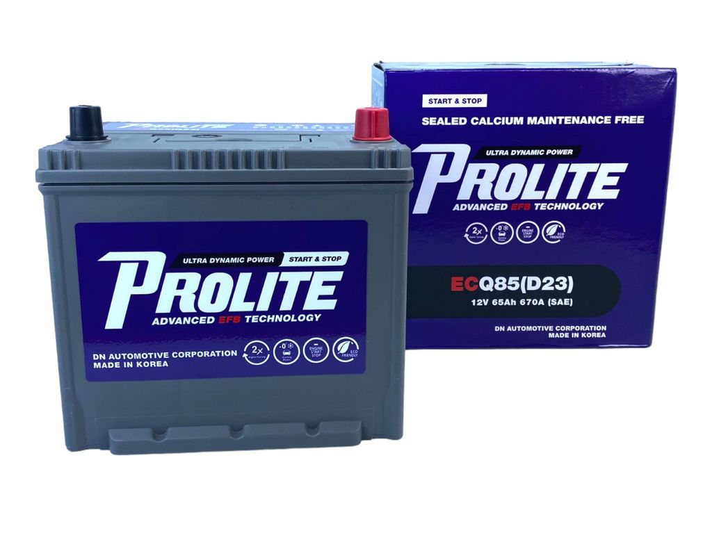 Bình ắc quy Ô tô NGOẠI NHẬP - Prolite ECQ85 (EFB) 12V - 65Ah