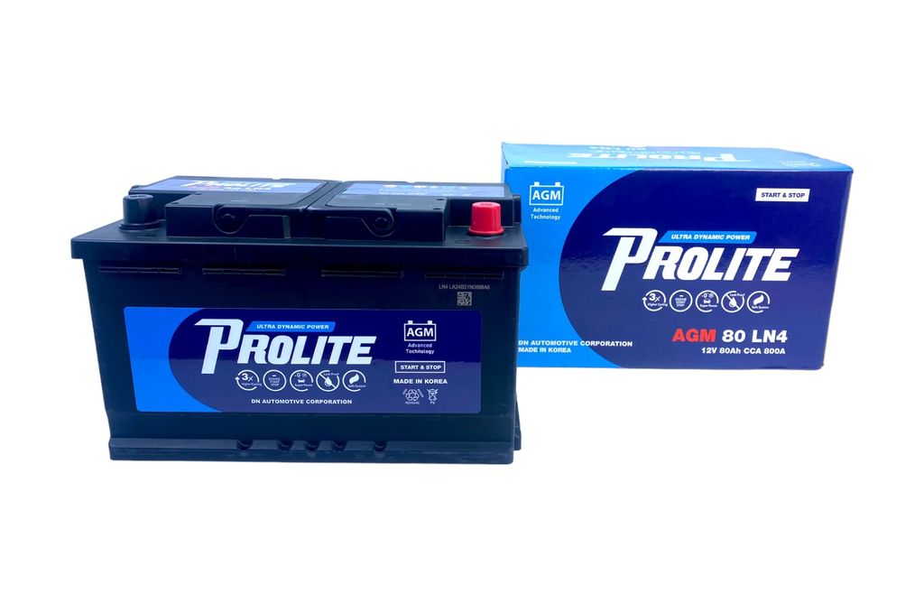 Bình ắc quy Ô tô NGOẠI NHẬP - Prolite AGM 80 LN4 12V - 80Ah
