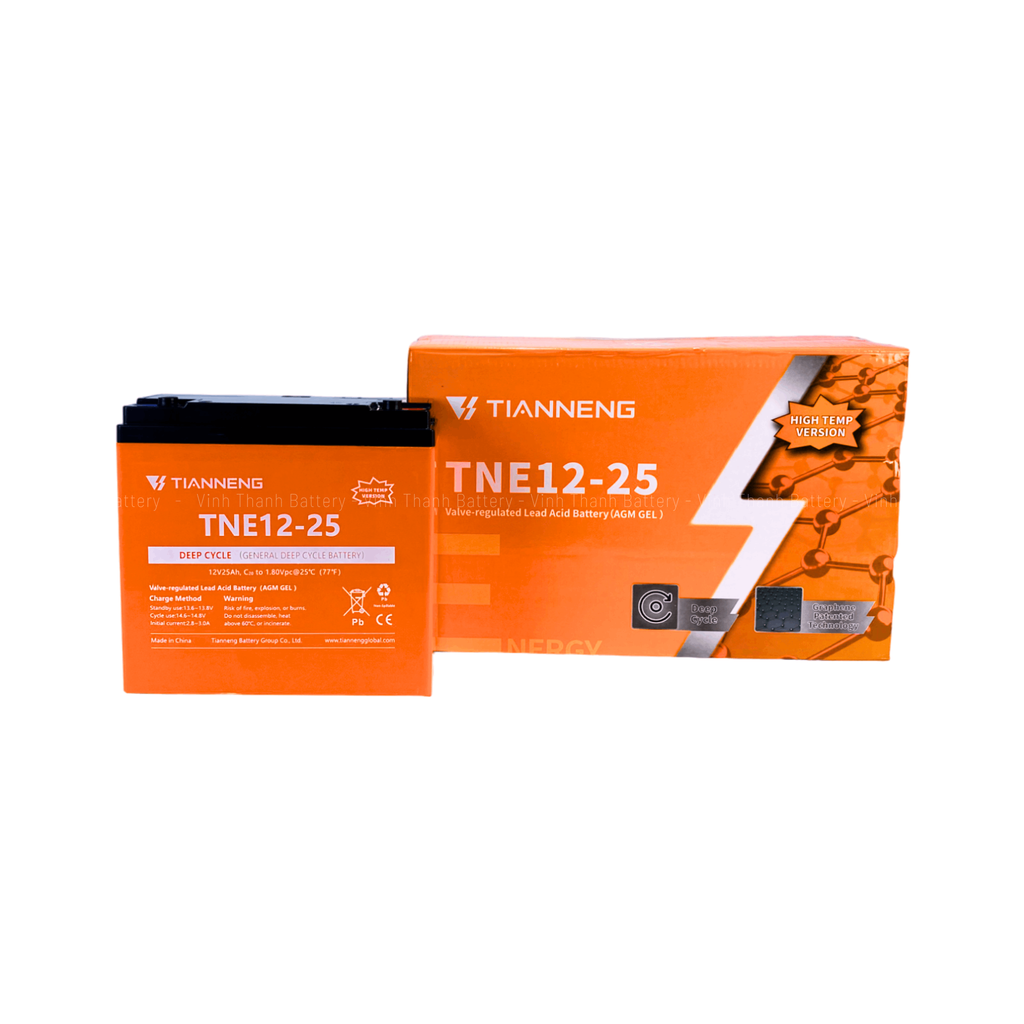 Bình ắc quy xe đạp điện Tianneng 12-25 (Chịu nhiệt)