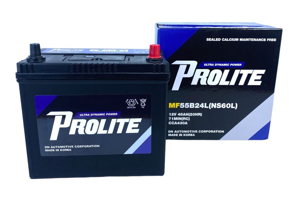 Bình ắc quy Ô tô NGOẠI NHẬP - Prolite 55B24L  12V - 45Ah