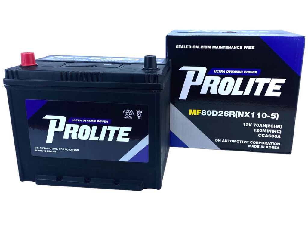 Bình ắc quy Ô tô NGOẠI NHẬP - Prolite 80D26R  12V - 70Ah