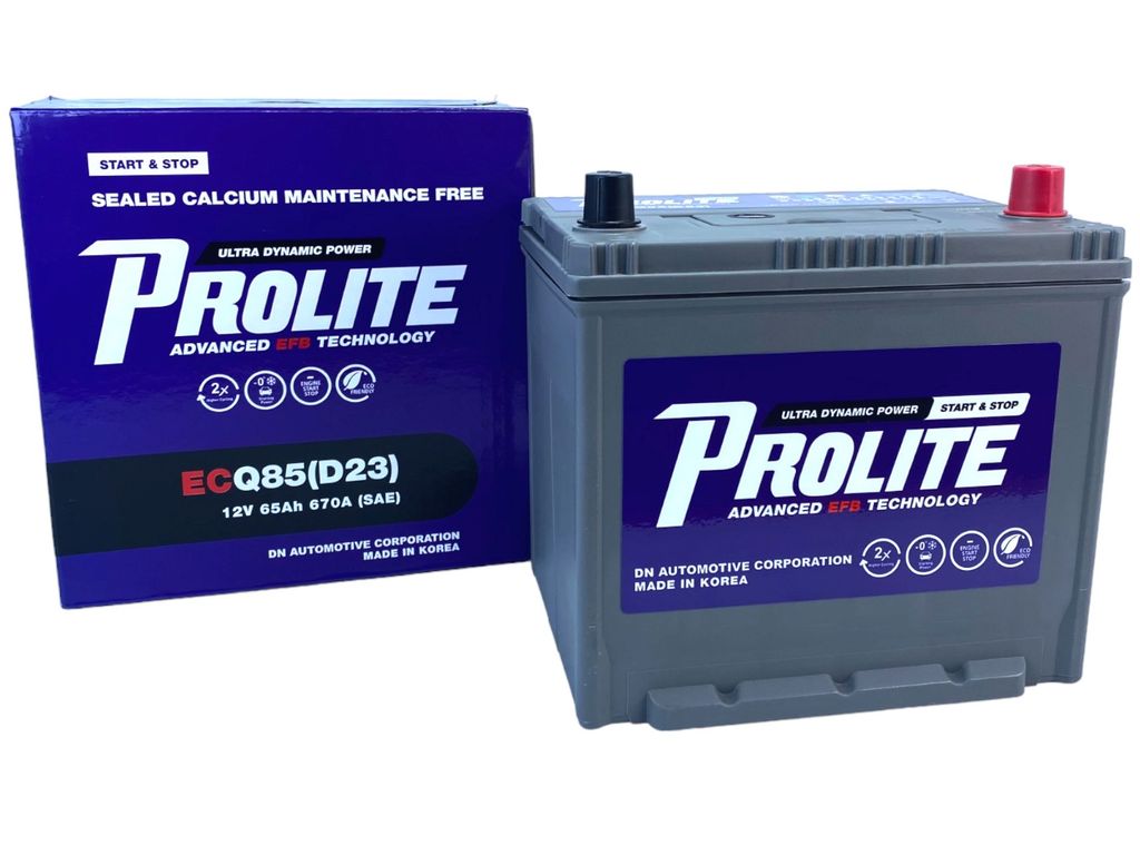 Bình ắc quy Ô tô NGOẠI NHẬP - Prolite ECQ85 (EFB) 12V - 65Ah