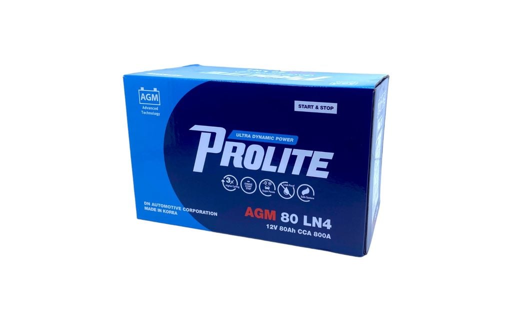 Bình ắc quy Ô tô NGOẠI NHẬP - Prolite AGM 80 LN4 12V - 80Ah