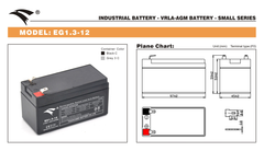 Bình ắc quy cho bộ lưu điện UPS EAGLE EG1.3-12  12V-1.3AH (HÀNG NGOẠI NHẬP)