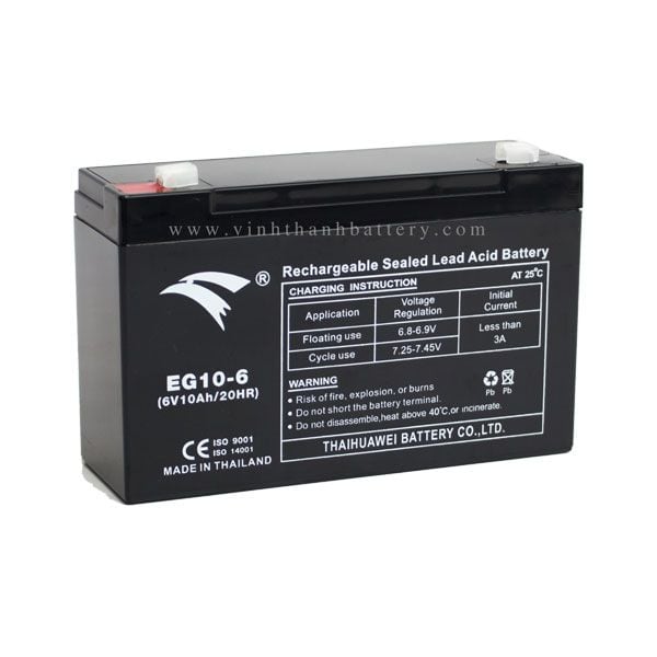 Bình ắc quy cho bộ lưu điện UPS EAGLE EG10-6 6V 10AH (HÀNG NGOẠI NHẬP)