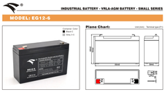 Bình ắc quy cho bộ lưu điện UPS EAGLE EG12-6 6V-12AH (HÀNG NGOẠI NHẬP)