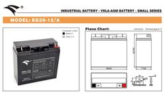 Bình ắc quy cho bộ lưu điện UPS EAGLE EG20-12/A 12V-20AH (HÀNG NGOẠI NHẬP)