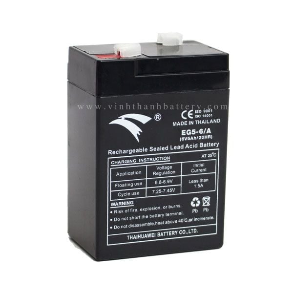Bình ắc quy cho bộ lưu điện UPS EAGLE EG5-6/A 6V 5AH (HÀNG NGOẠI NHẬP)