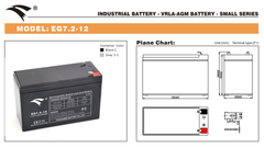 Bình ắc quy cho bộ lưu điện UPS EAGLE EG7.2-12 12V-7.2Ah (HÀNG NGOẠI NHẬP)