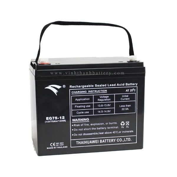 Bình ắc quy cho bộ lưu điện UPS EAGLE EG75-12 12V-75AH (HÀNG NGOẠI NHẬP)