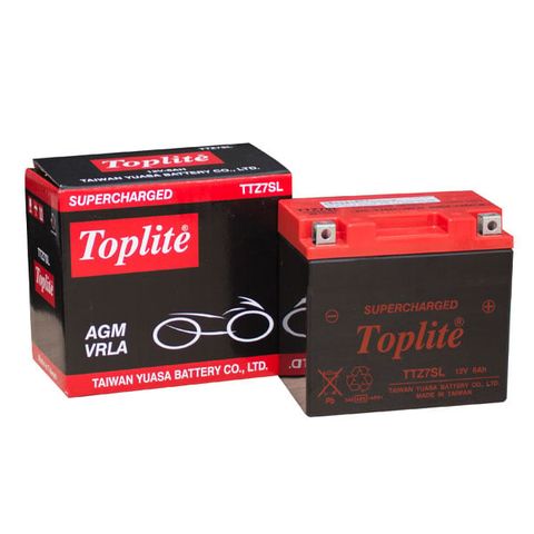 Ắc quy Toplite TTZ7SL Supercharged 12V-6AH (HÀNG NGOẠI NHẬP)
