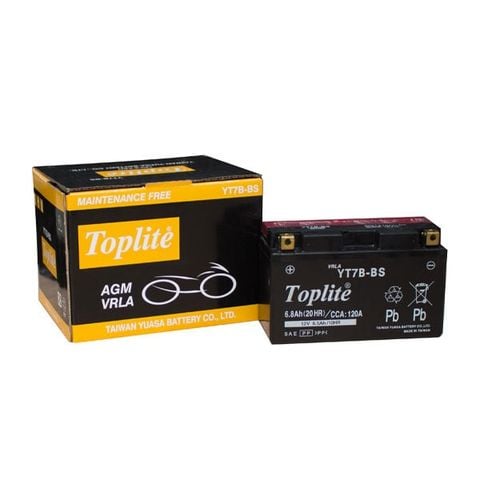 Ắc Quy Moto PKL Toplite YT7B-BS 12V-6.5 Ah (HÀNG NGOẠI NHẬP)