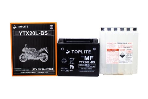 Ắc Quy Moto PKL Toplite YTX20L-BS 12V-18Ah (HÀNG NGOẠI NHẬP)