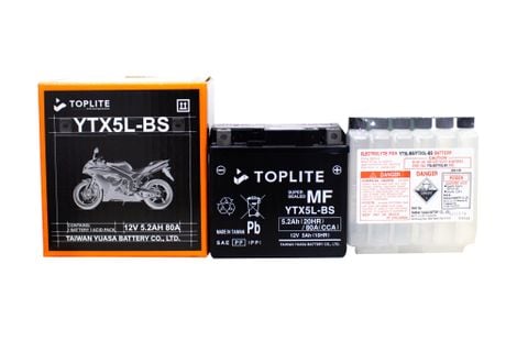 Ắc quy Toplite YTX5L-BS 12V-5AH (HÀNG NGOẠI NHẬP)