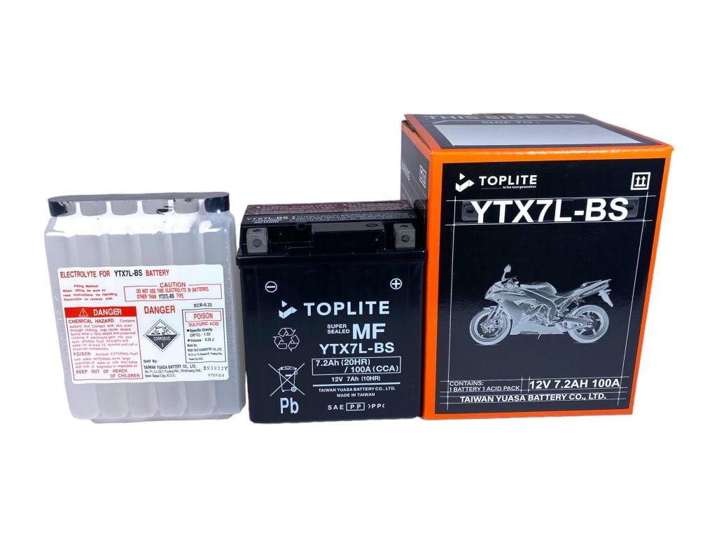 Ắc quy Toplite YTX7L-BS 12V-7AH (HÀNG NGOẠI NHẬP)
