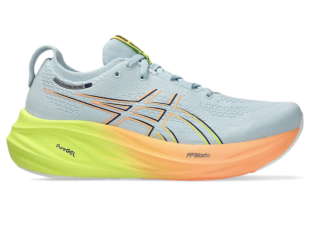 Giày chạy Road Nữ Asics Gel - Nimbus 26 Pris - COOL GREY/SSAFETY YELLOW 