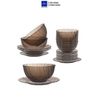  Bộ bàn ăn 20 món D7020BC Duralex - Beau Rigave nâu khói Sepia Thủy tinh cường lực cao cấp Pháp 