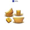 Bộ bàn ăn 20 món D7020LD Duralex - Lys Vàng Amber Thủy tinh cường lực cao cấp Pháp