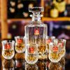  Bộ bình vuông và 6 ly nhỏ pha lê Ý RCR Opera 550ml - 60ml 