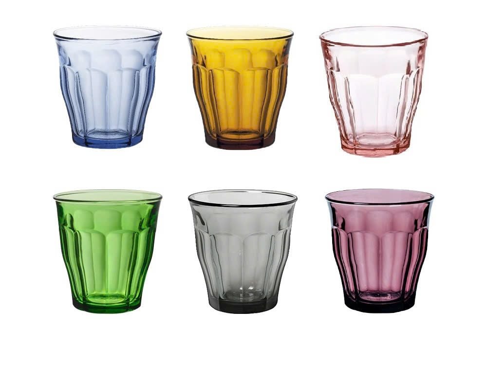 Bộ 6 ly D1027SE Duralex - Picardie Mix Color 250ml Thủy tinh cường lực cao cấp Pháp