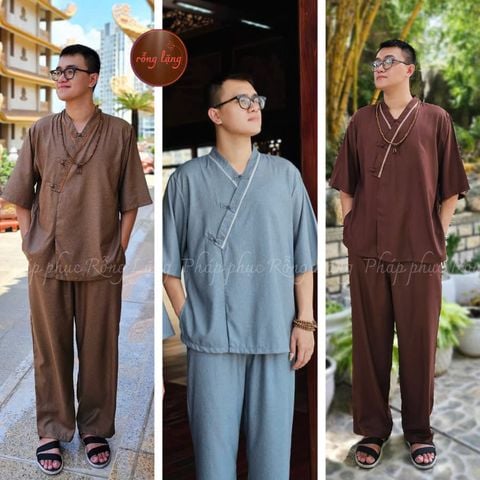 QUẦN ÁO PHẬT TỬ NAM THIẾT KẾ THOÁNG MÁT TỪ VẢI LINEN