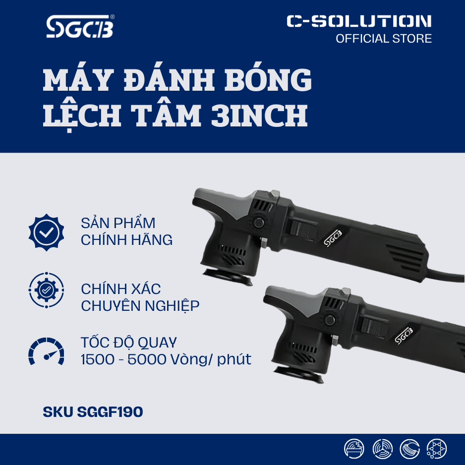  Máy Đánh Bóng Lệch Tâm 3 Inch Chuyên Dụng SGCB SGGF190 