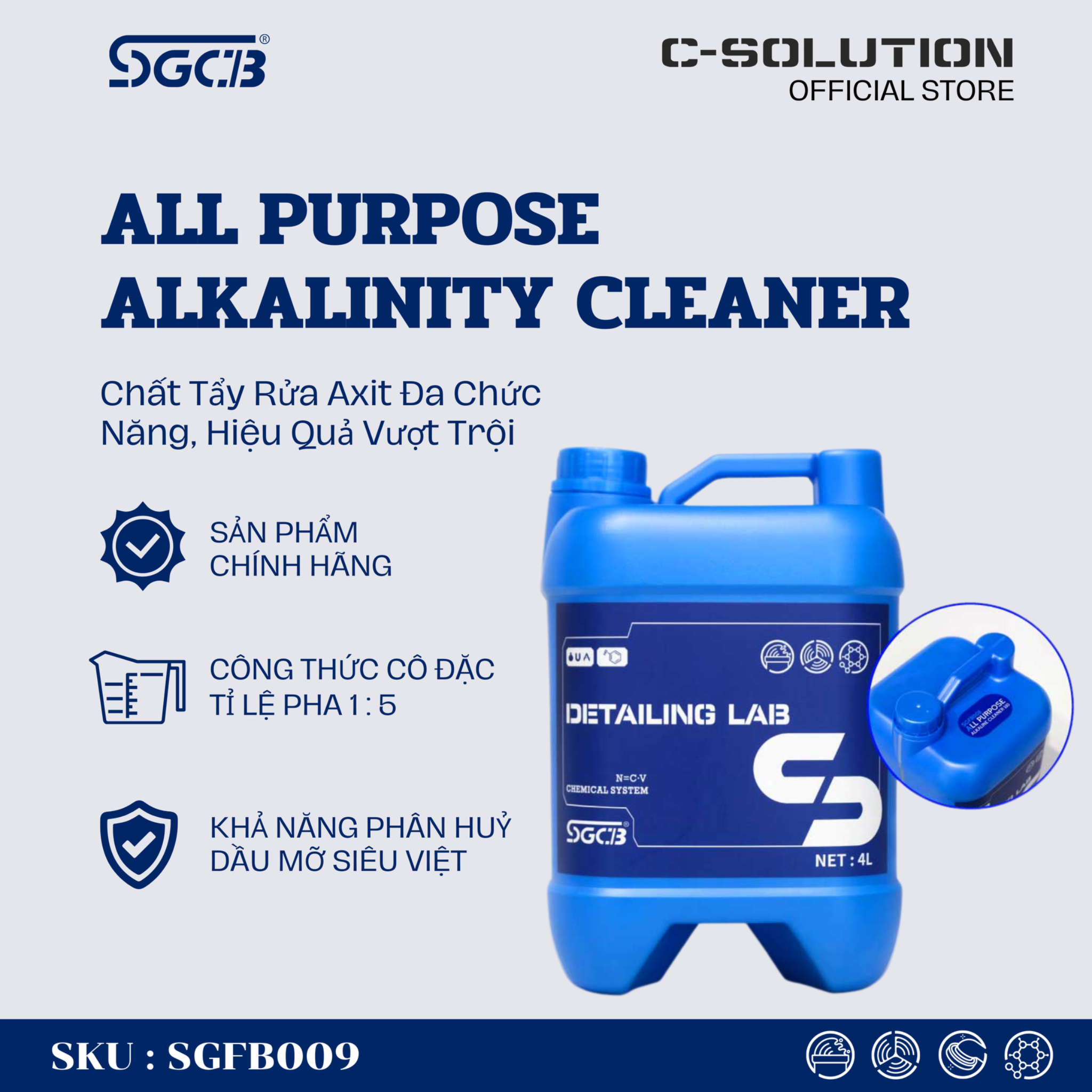  Dung Dịch Tẩy Rửa Đa Năng Acidic 1:5 SGCB SGFB009 