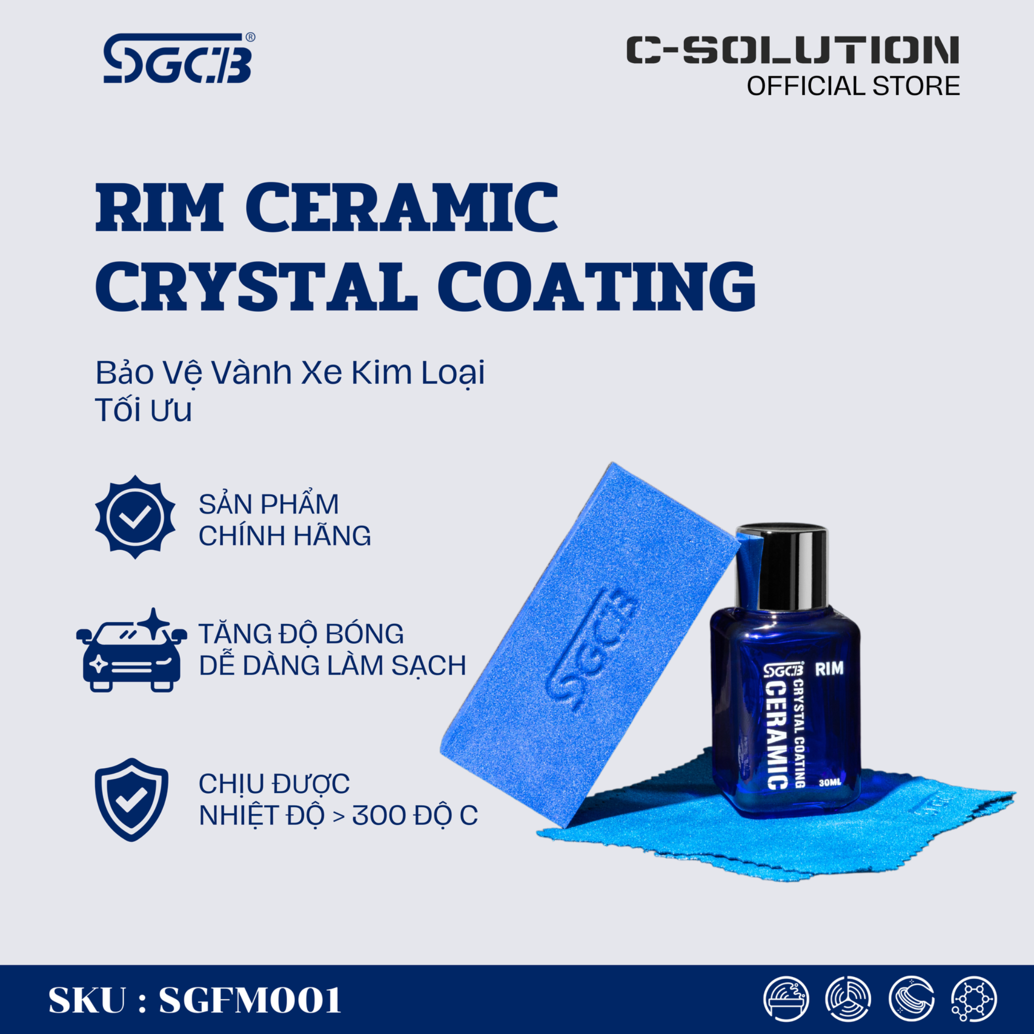  Ceramic - Bộ Dung Dịch Phủ Tinh Thể Mâm Xe SGCB SGFM001 
