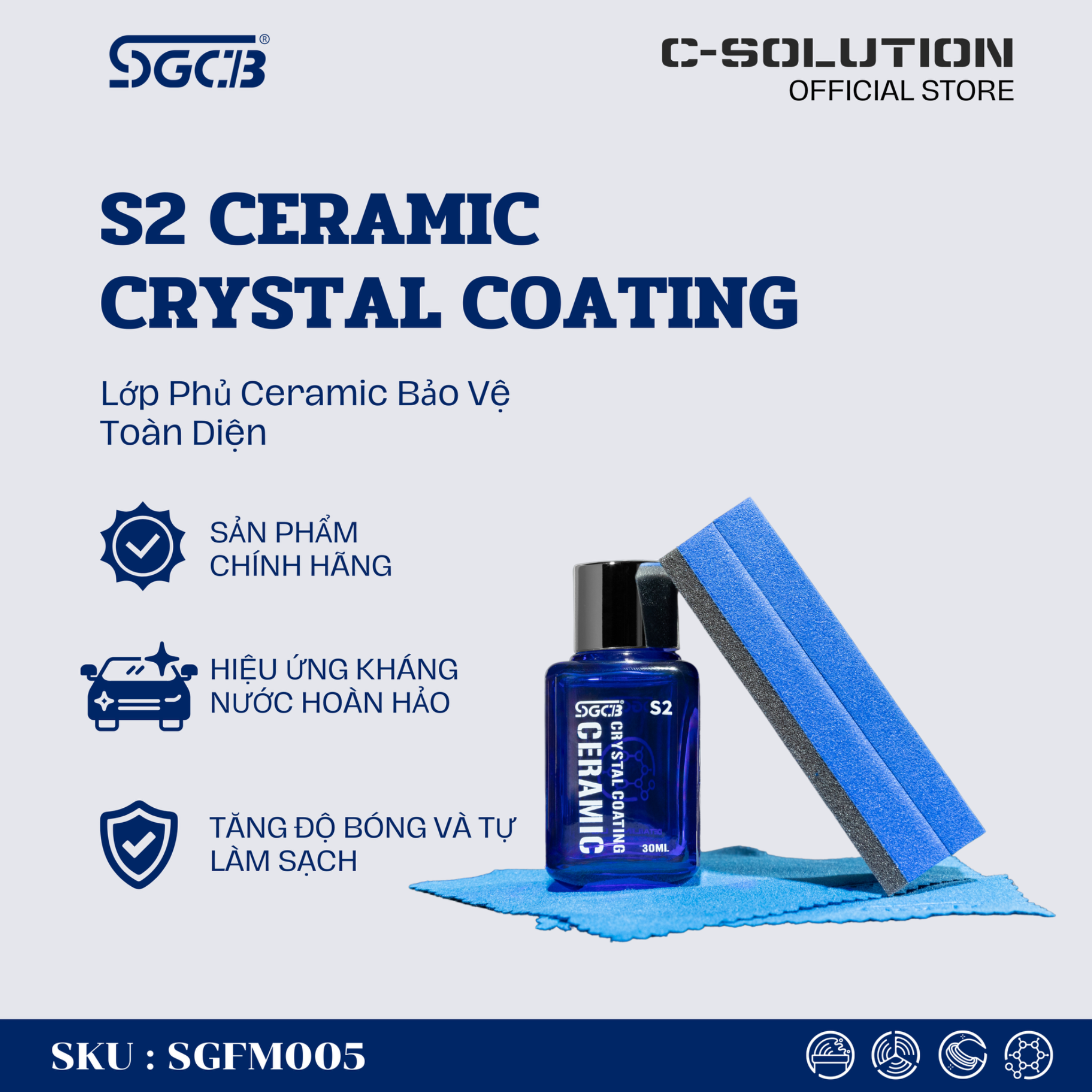  Ceramic - Bộ Dung Dịch Phủ Tinh Thể Sơn S2 SGCB SGFM005 