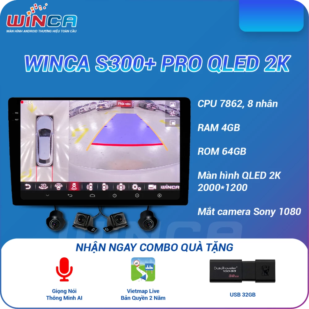  Màn hình Android Winca S300+ PRO QLED 2K 360 