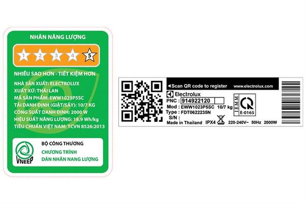 Máy giặt 10kg cửa trước lồng ngang Electrolux Inverter sấy 7Kg EWW1023P5SC