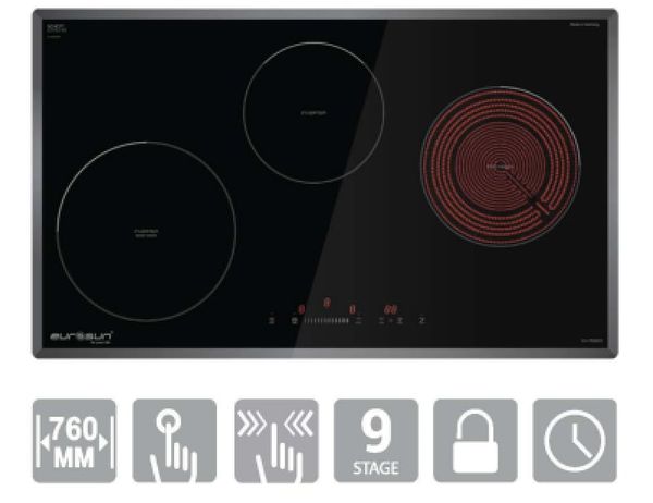 Bếp từ Eurosun EU-TE882G 3 vùng nấu Inverter kính Schott Ceran