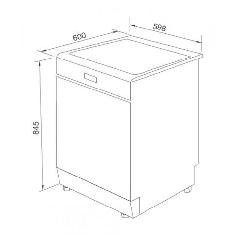 Máy rửa bát Malloca WQP12-5201E đứng độc lập 12 bộ 6 chương trình rửa