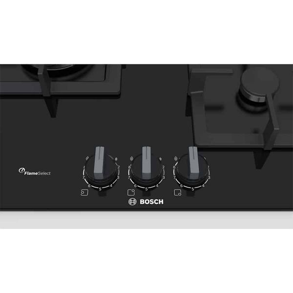 Bếp gas Bosch PPC6A6B20 3 vùng nấu thép không gỉ 8000W Đầu đốt Wok úm xoay