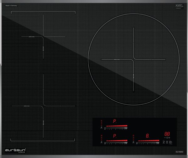 Bếp từ Eurosun EU-T905G âm tủ kính Schott Ceran 3 vùng nấu Inverter