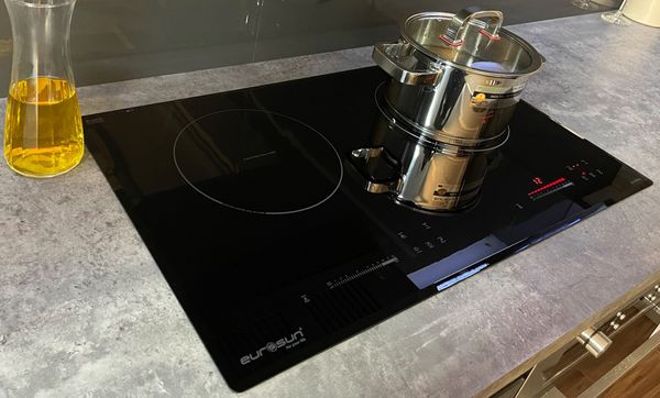 Bếp từ đôi Eurosun EU-T508Max kính Platinum 2 vùng nấu 12 công suất