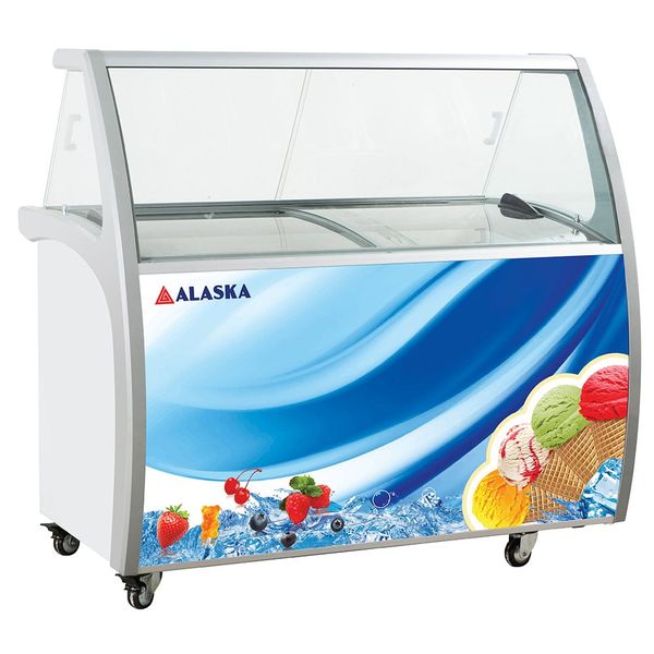 Tủ kem 12 khay Alaska ISG12 mặt kính cong