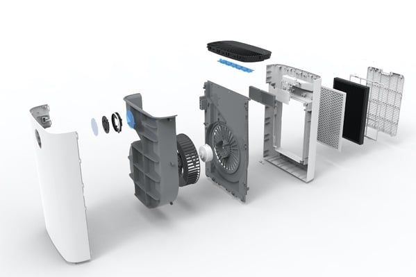 Máy lọc không khí FujiE AP400 kết nối Wifi Công suất 32W 4 cấp độ gió cấp lọc HEPA 3M H13