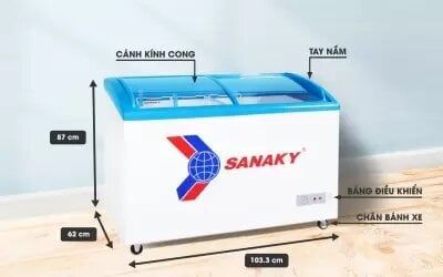 Tủ đông mặt kính cong Sanaky VH-482K 480 lít
