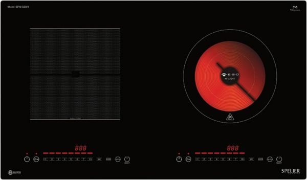 Bếp từ Spelier SPM-929H hồng ngoại Interver 2 vùng nấu âm tủ