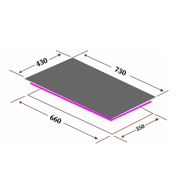 Bếp gas âm hồng ngoại Eurosun EU-GN09 mặt kính cường lực chịu nhiệt dày 8mm vát cạnh họng đốt sử dụng mặt gốm Ceramic