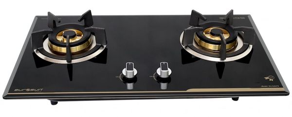Bếp gas âm Eurosun EU-GA278 mặt kính cường lực chịu nhiệt dày 8mm vát cạnh mâm chia lửa bằng đồng 100% Italy Design