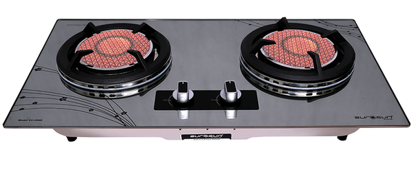 Bếp gas âm hồng ngoại Eurosun EU-GN09 mặt kính cường lực chịu nhiệt dày 8mm vát cạnh họng đốt sử dụng mặt gốm Ceramic