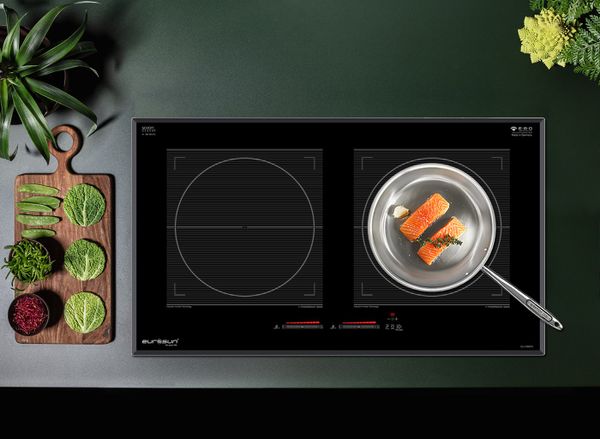 Bếp từ Eurosun EU-T897G kính Schott Ceran 2 vùng nấu Inverter