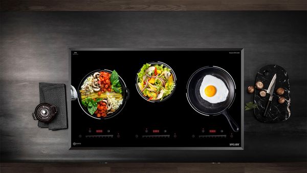Bếp từ Spelier SPM-938I Plus Interver âm tủ 3 vùng nấu mặt kính Ceramic