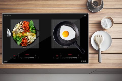 Bếp từ Spelier SPM-T75K-Plus Interver 2 vùng nấu âm tủ mặt kính Millennium