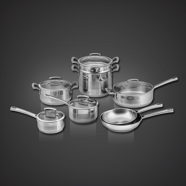 Bộ nồi inox Junger JC100 chất liệu thép không gỉ đáy nồi 5 lớp theo tiêu chuẩn châu Âu giúp hấp thu và truyền nhiệt cực nhanh