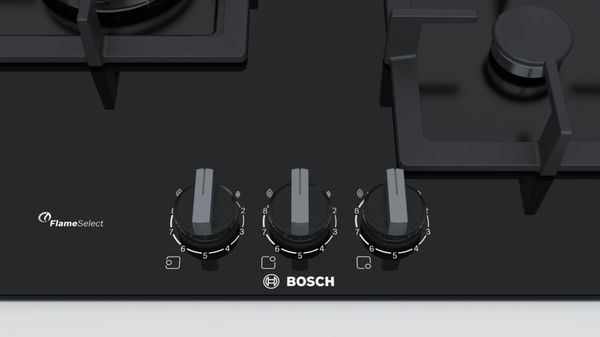 Bếp gas Bosch PPC6A6B20 3 vùng nấu thép không gỉ 8000W Đầu đốt Wok úm xoay